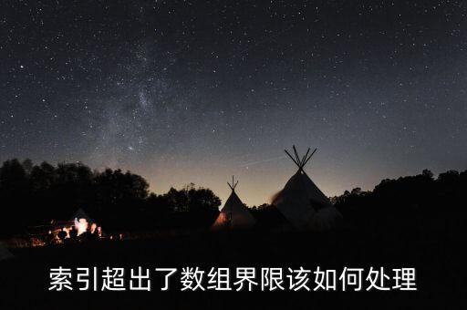 索引超出了數(shù)組界限該如何處理
