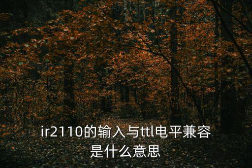 ir2110，IR2110的工作原理