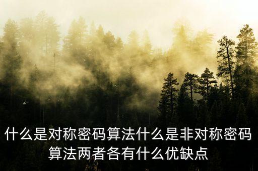 對(duì)稱密碼算法，什么是對(duì)稱密碼算法什么是非對(duì)稱密碼算法兩者各有什么優(yōu)缺點(diǎn)