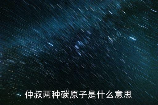 仲叔兩種碳原子是什么意思
