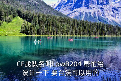 CF戰(zhàn)隊(duì)名叫LowB204 幫忙給設(shè)計(jì)一下 要合法可以用的