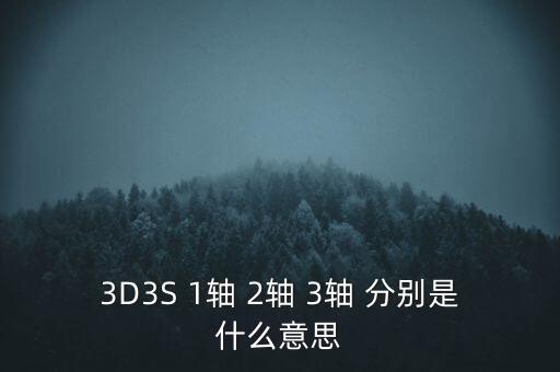 3D3S 1軸 2軸 3軸 分別是什么意思