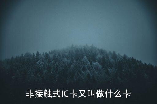 非接觸式IC卡又叫做什么卡