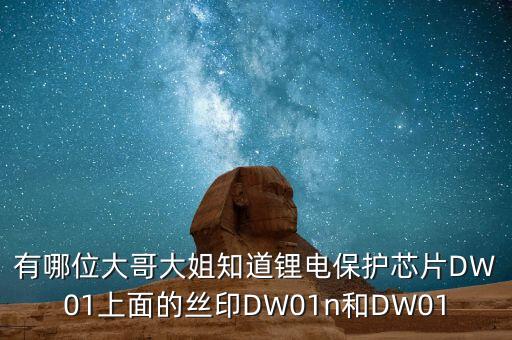 有哪位大哥大姐知道鋰電保護(hù)芯片DW01上面的絲印DW01n和DW01