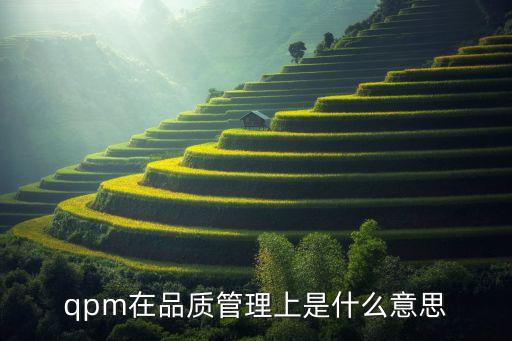 qpm在品質(zhì)管理上是什么意思