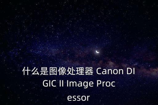 什么是圖像處理器 Canon DIGIC II Image Processor
