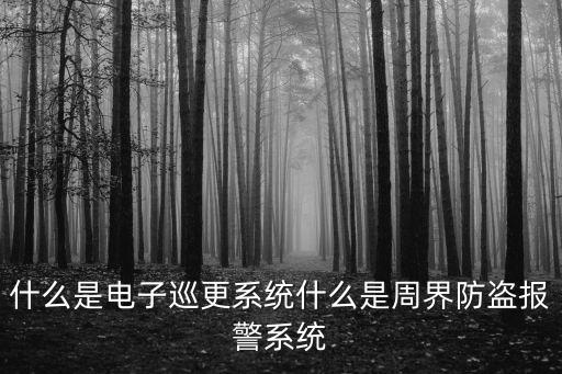 什么是電子巡更系統(tǒng)什么是周界防盜報(bào)警系統(tǒng)