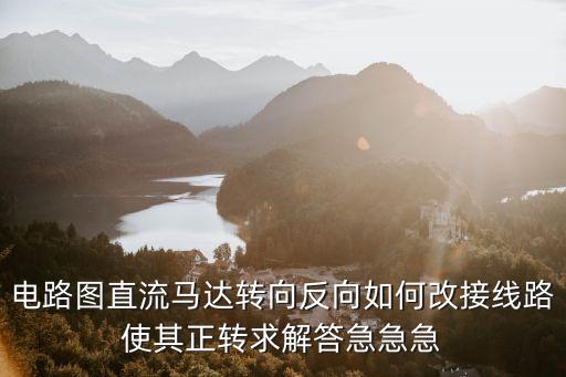 直流電機(jī)正反轉(zhuǎn)控制，電路圖直流馬達(dá)轉(zhuǎn)向反向如何改接線路使其正轉(zhuǎn)求解答急急急