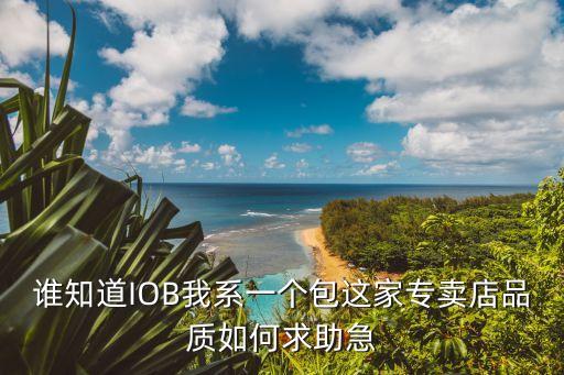 誰知道IOB我系一個包這家專賣店品質(zhì)如何求助急