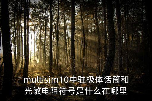 multisim10中駐極體話筒和光敏電阻符號是什么在哪里