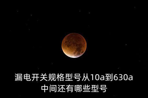 漏電開關(guān)規(guī)格型號(hào)從10a到630a中間還有哪些型號(hào)