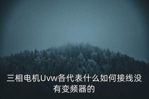 uvw，機電學(xué)uvw是代表什么嘿嘿忘了