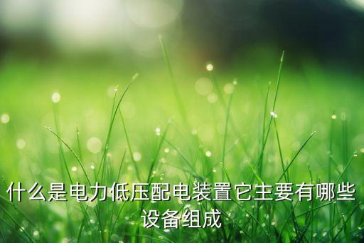 什么是電力低壓配電裝置它主要有哪些設(shè)備組成