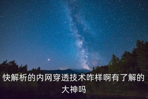 快解析的內網穿透技術咋樣啊有了解的大神嗎