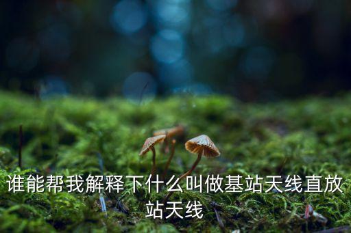 基站天線，誰能幫我解釋下什么叫做基站天線直放站天線