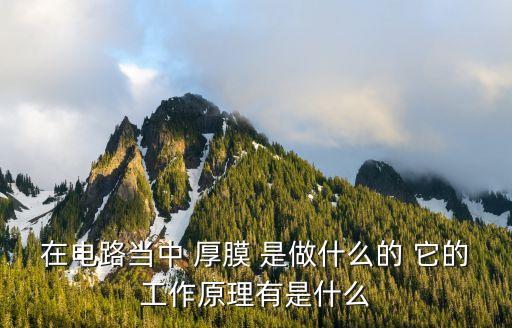 在電路當(dāng)中 厚膜 是做什么的 它的工作原理有是什么