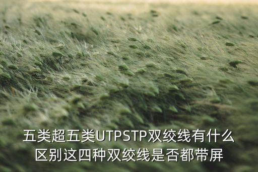 五類(lèi)超五類(lèi)UTPSTP雙絞線有什么區(qū)別這四種雙絞線是否都帶屏
