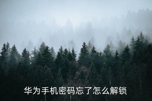 華為手機密碼忘了怎么解鎖