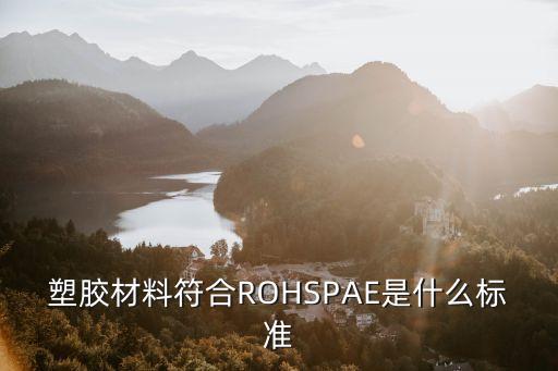 塑膠材料符合ROHSPAE是什么標準