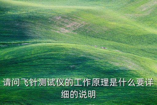 請(qǐng)問飛針測(cè)試儀的工作原理是什么要詳細(xì)的說明