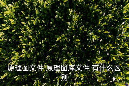原理圖文件 原理圖庫文件 有什么區(qū)別