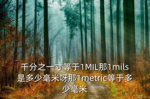 千分之一寸等于1MIL那1mils是多少毫米呀那1metric等于多少毫米