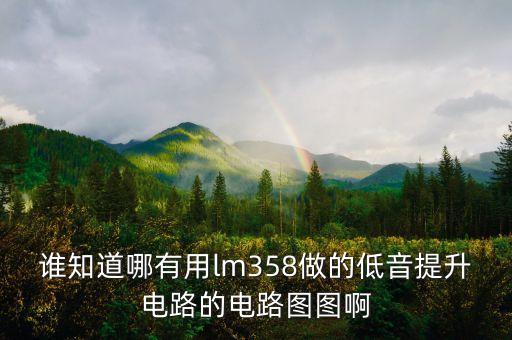 誰(shuí)知道哪有用lm358做的低音提升電路的電路圖圖啊