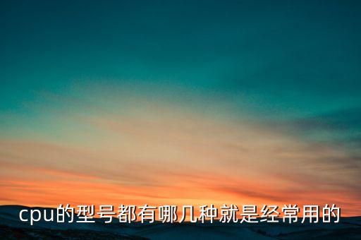 cpu的型號都有哪幾種就是經(jīng)常用的