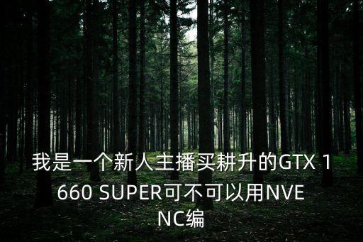 我是一個(gè)新人主播買(mǎi)耕升的GTX 1660 SUPER可不可以用NVENC編