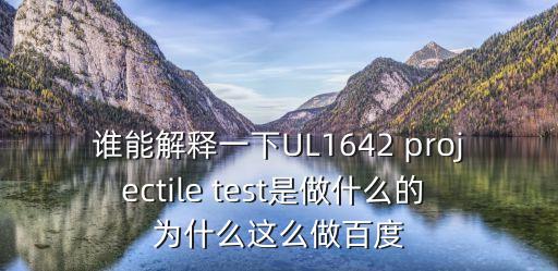 ul1642，誰(shuí)能解釋一下UL1642 projectile test是做什么的 為什么這么做百度