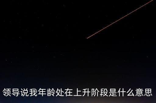 領(lǐng)導(dǎo)說我年齡處在上升階段是什么意思