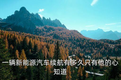 一輛新能源汽車續(xù)航有多久只有他的心知道