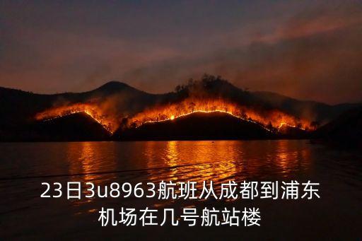 23日3u8963航班從成都到浦東機場在幾號航站樓
