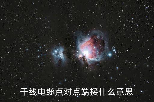 干線電纜點(diǎn)對(duì)點(diǎn)端接什么意思