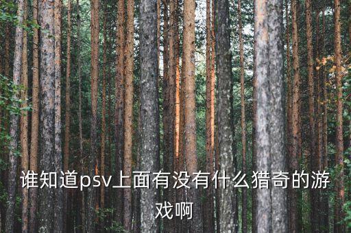 誰知道psv上面有沒有什么獵奇的游戲啊