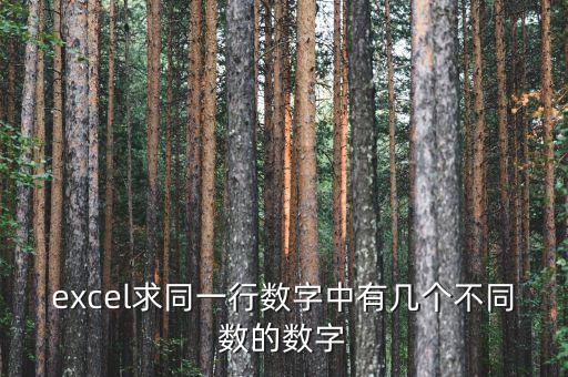 excel求同一行數(shù)字中有幾個不同數(shù)的數(shù)字