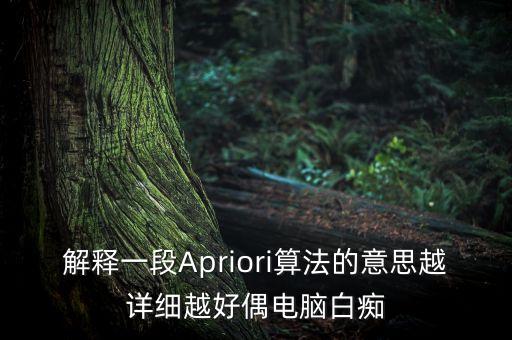 解釋一段Apriori算法的意思越詳細(xì)越好偶電腦白癡