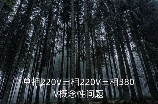 單相220V三相220V三相380V概念性問題