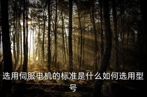 伺服電機(jī)選型，如何選擇伺服電機(jī)的型號