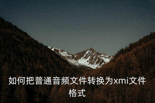 如何把普通音頻文件轉(zhuǎn)換為xmi文件格式