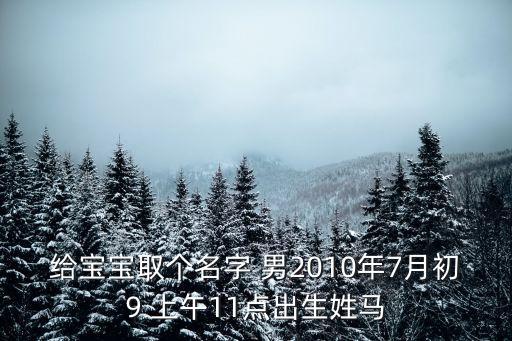 給寶寶取個名字 男2010年7月初9 上午11點(diǎn)出生姓馬