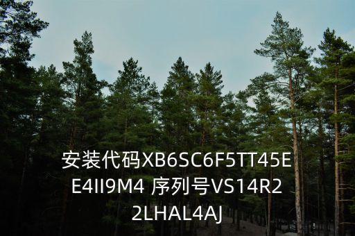 安裝代碼XB6SC6F5TT45EE4II9M4 序列號(hào)VS14R22LHAL4AJ
