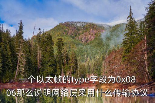 一個以太幀的type字段為0x0806那么說明網(wǎng)絡(luò)層采用什么傳輸協(xié)議