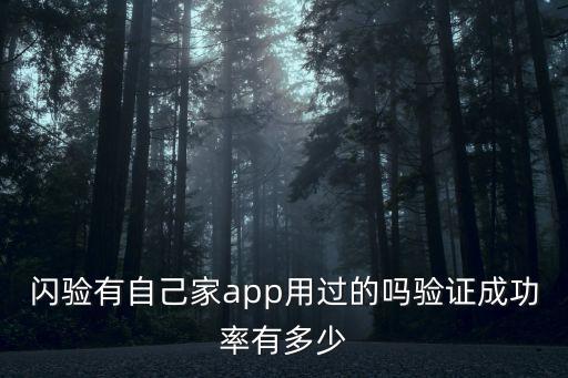 閃驗(yàn)有自己家app用過(guò)的嗎驗(yàn)證成功率有多少
