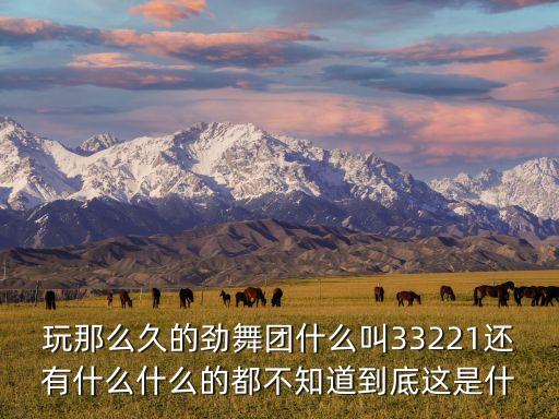 玩那么久的勁舞團什么叫33221還有什么什么的都不知道到底這是什