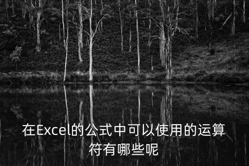 在Excel的公式中可以使用的運(yùn)算符有哪些呢
