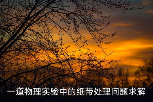 丁思維，一道物理實驗中的紙帶處理問題求解