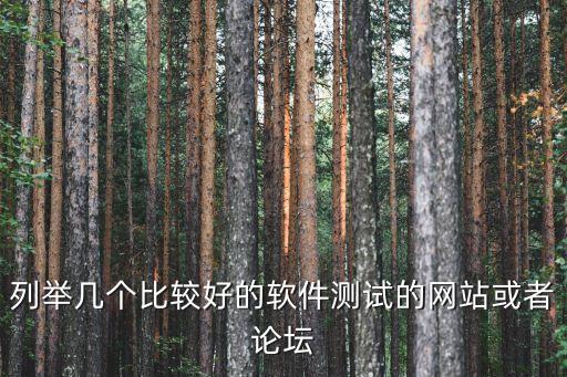 列舉幾個比較好的軟件測試的網(wǎng)站或者論壇