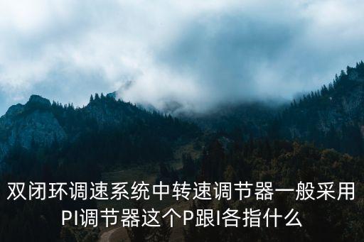 雙閉環(huán)調(diào)速系統(tǒng)中轉(zhuǎn)速調(diào)節(jié)器一般采用PI調(diào)節(jié)器這個(gè)P跟I各指什么