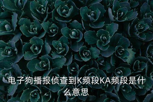電子狗播報偵查到K頻段KA頻段是什么意思